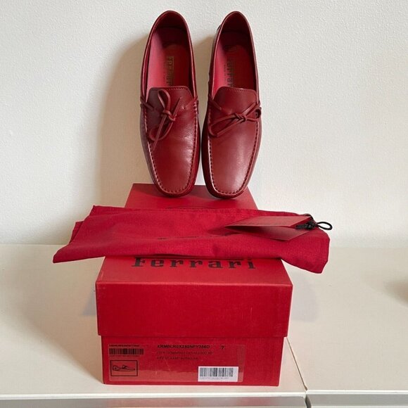Tod\'s‎ Ferrari Red Leather City Gommino Cavallino 3D Loafer Shoes, Size Tod\'s 7 main image 4